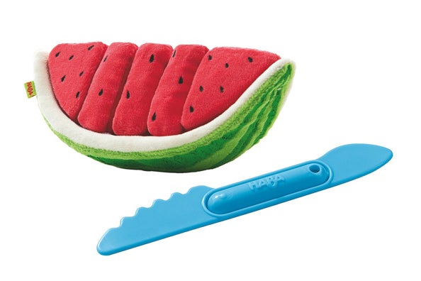 Haba Plush Watermelon With 5 Velcro Slices.
